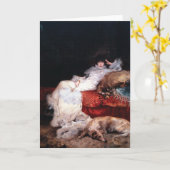 Sarah Bernhardt met Borzoi Kaart (Gele Bloem)