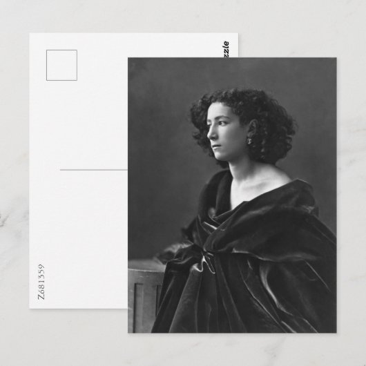 Sarah Bernhardt, par Nadar, 1864, Briefkaart (Voorkant / Achterkant)
