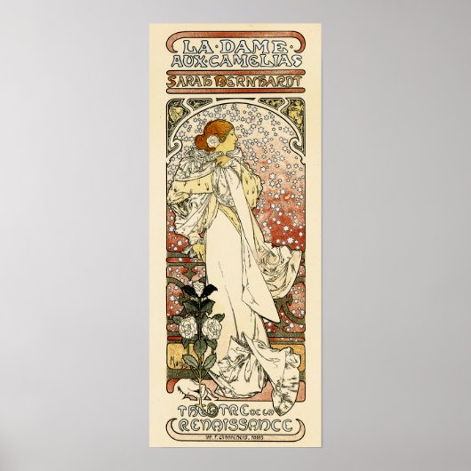 SARAH BERNHARDT Paris Theater Mucha Art Nouveau Poster (Voorkant)