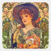 Sarah Bernhardt Tosca. Vierkante Sticker (Voorkant)