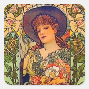 Sarah Bernhardt Tosca. Vierkante Sticker