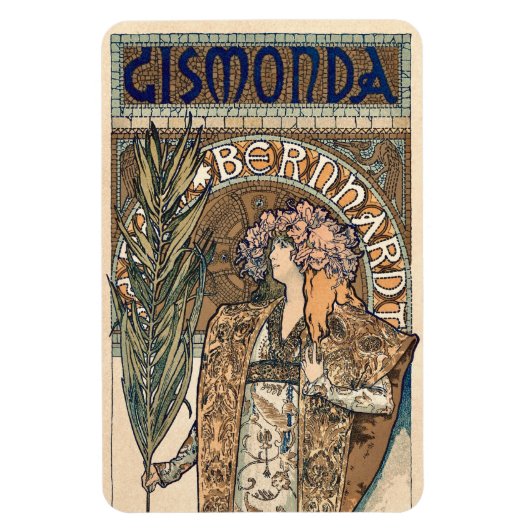 Sarah Bernhardt van Alphonse Mucha Magneet (Verticaal)