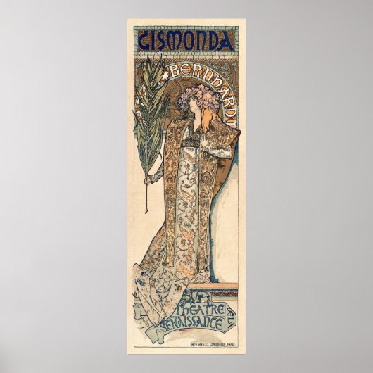 Sarah Bernhardt van Alphonse Mucha Poster (Voorkant)