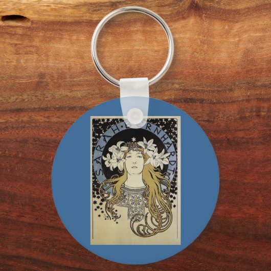 Sarah Bernhardt van Alphonse Mucha Sleutelhanger (Voorkant)