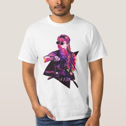 Sarah connor retro t-shirt (Voorkant)