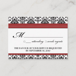 ::sarah:: Damask 3.5 "x2.5" Wedding RSVP Kaart