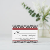 ::sarah:: Damask 3.5 "x2.5" Wedding RSVP Kaart (Staand voorkant)