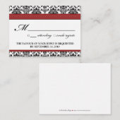 ::sarah:: Damask 3.5 "x2.5" Wedding RSVP Kaart (Voorkant / Achterkant)