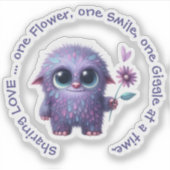 Sarah: De Liefde delen met gezegde Sticker (Voorkant)