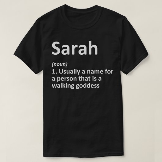 SARAH Definition Personalized Name Funny Birthday  T-shirt (Design voorkant)