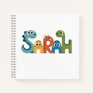 Sarah Dinosaur Naam Cute Dino Letters Ontwerp Notitieboek