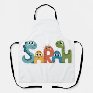Sarah Dinosaur Naam Schattigee Dino Letters Design Schort