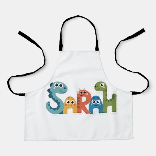 Sarah Dinosaur Naam Schattigee Dino Letters Design Schort (Voorkant)