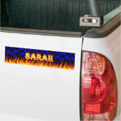 Sarah echt vuur en vlamt bumper sticker ontwerp. (Op Truck)