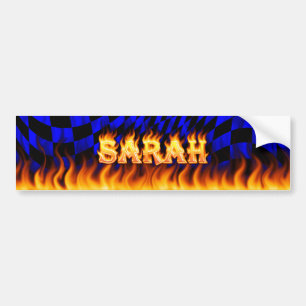 Sarah echt vuur en vlamt bumper sticker ontwerp.