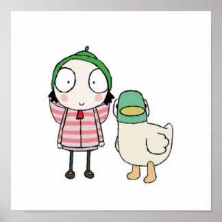 Sarah en eendenpeper cartoon poster