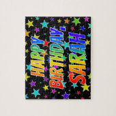 "SARAH" First Name, Fun "HAPPY BIRTHDAY" Legpuzzel (Verticaal)