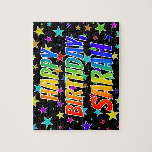 "SARAH" First Name, Fun "HAPPY BIRTHDAY" Legpuzzel (Verticaal)