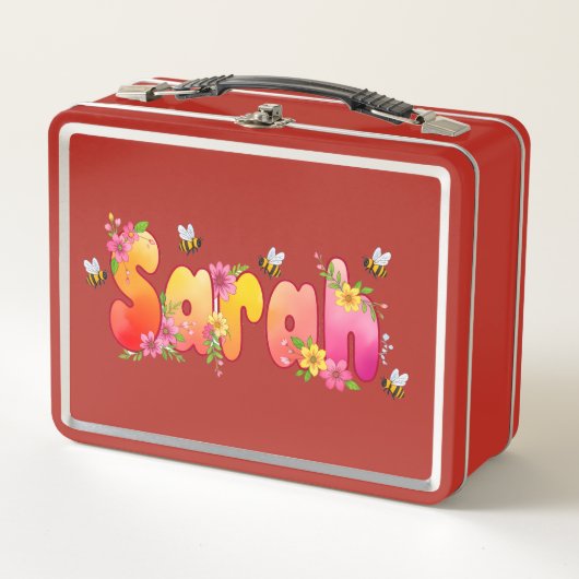Sarah - Gepersonaliseerde Bij Lunchbox (Voorkant)