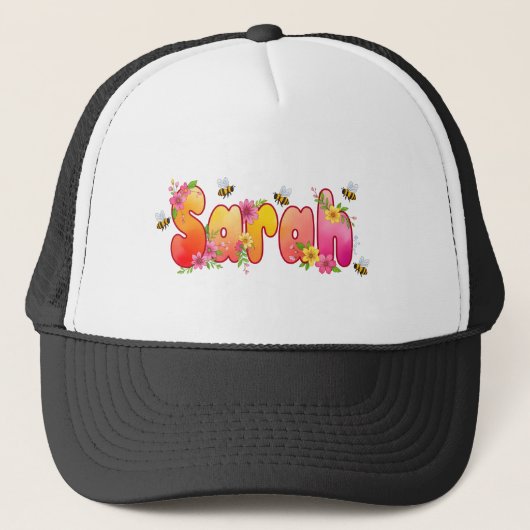 Sarah - gepersonaliseerde hoeden voor haar trucker pet (Voorkant)