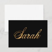 Sarah gold Design Lettering Karte (Voorkant / Achterkant)
