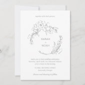 Sarah Grey Bloemenkrans Moderne bruiloft Kaart (Voorkant)