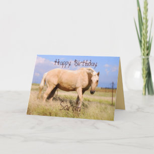 Sarah Happy Birthday Palomino Horse Kaart