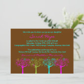 Sarah Hope Custom Pink Bat Mitzvah Uitnodiging (Staand voorkant)