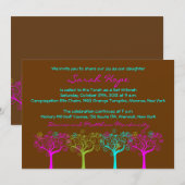 Sarah Hope Custom Pink Bat Mitzvah Uitnodiging (Voorkant / Achterkant)