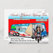 Sarah in het rood briefkaart (Voorkant / Achterkant)