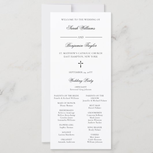 Sarah katholieke bruiloft Ceremony Program Full Ma (Voorkant)