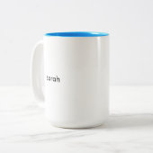 Sarah Light Blue 15 oz Two-Tone Mok (Voorkant links)