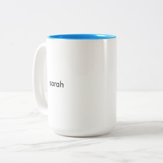 Sarah Light Blue 15 oz Two-Tone Mok (Voorkant links)