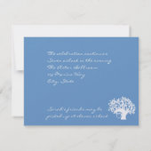 Sarah Mikaela Bat Mitzvah Ontvangt blauw boomleven Kaart (Achterkant)