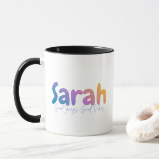 Sarah Naam Cadeau - Goede Dingen Goede Vibes  Mok