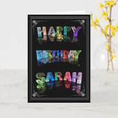 Sarah - Naam in het wenskaart van Lichten (Foto) Kaart (Gele Bloem)