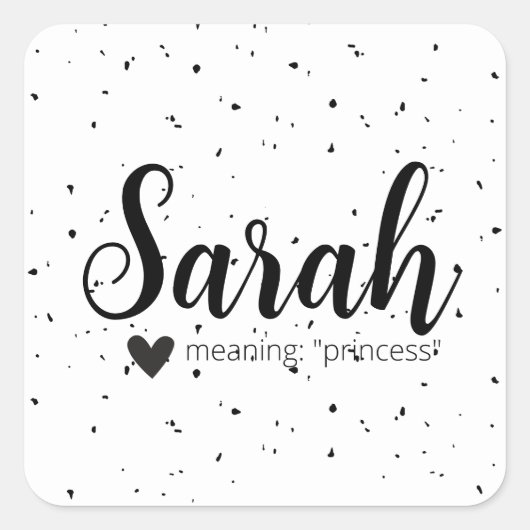 Sarah Name Betekenis Labels Minimale Neutral Black (Voorkant)