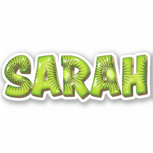 Sarah Name Kiwi Design Aufkleber Sticker (Voorkant)