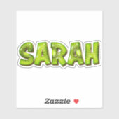 Sarah Name Kiwi Design Aufkleber Sticker (Vel)