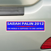 Sarah Palin 2012 Bumpersticker (Op auto)