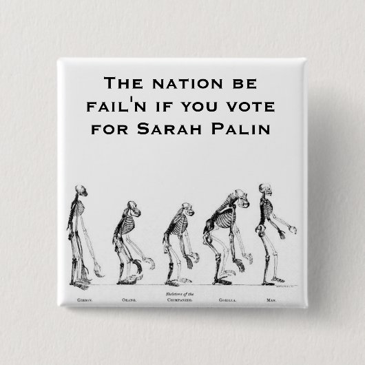 Sarah Palin- Creationist Vierkante Button 5,1 Cm (Voorkant)