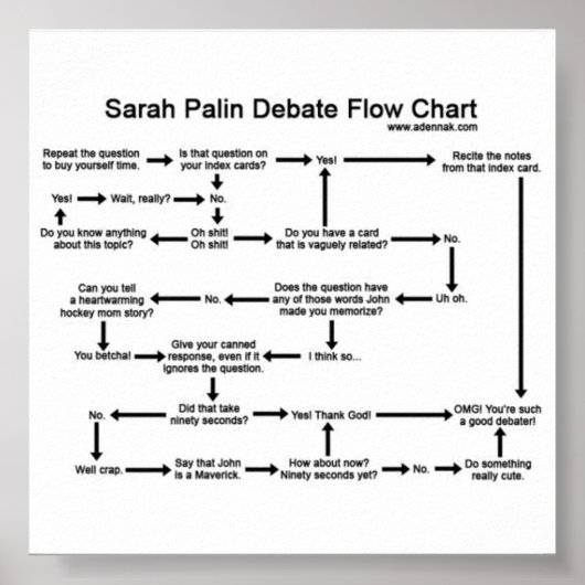 Sarah Palin Debate Flow Chart Poster (Voorkant)