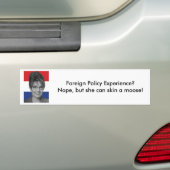 Sarah Palin, ervaring met buitenlands beleid? Bumpersticker (Op auto)