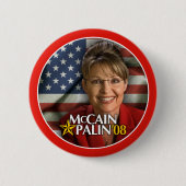 Sarah Palin Foto Button (Voorkant)