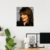 Sarah Palin glimlachen naar het Poster van Crowd (Thuiskantoor)