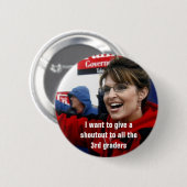 sarah palin, ik wil iedereen oproepen.. ronde button 5,7 cm (Voorkant /achterkant)