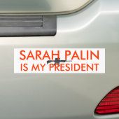 Sarah Palin is mijn President met pistool Bumpersticker (Op auto)