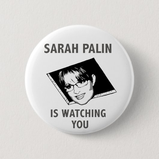 Sarah Palin kijkt naar je. Ronde Button 5,7 Cm (Voorkant)
