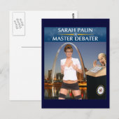 Sarah Palin - Master Debater Briefkaart (Voorkant / Achterkant)