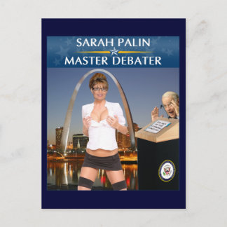 Sarah Palin - Master Debater Briefkaart